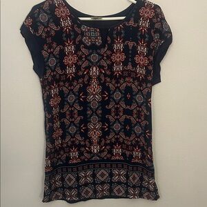 Como Vintage Navy and Red Blouse